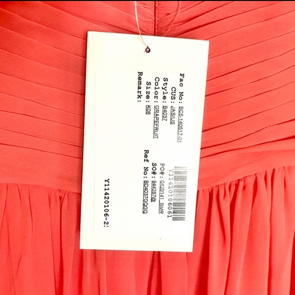 Coral knee-length bridesmaid dress - Picture 4 of 7